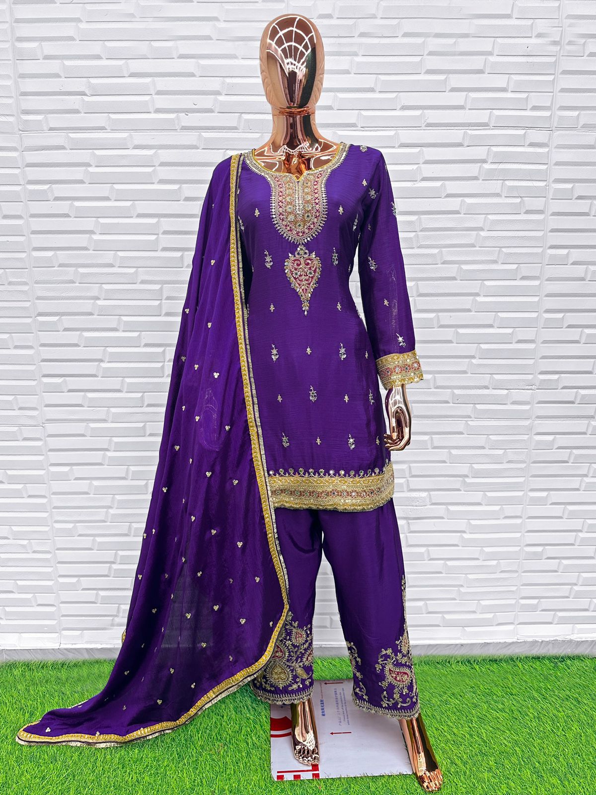 Festive Wear Designer Suit with Rich Embroidery Work