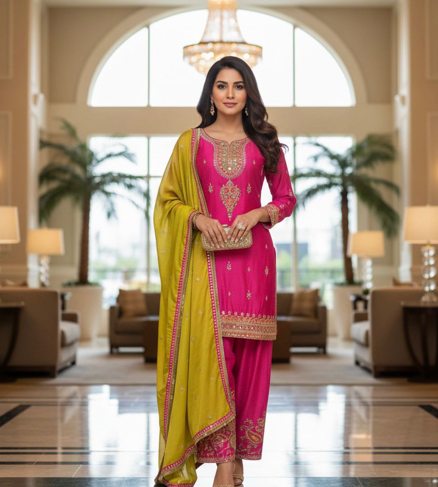 Festive Wear Designer Suit with Rich Embroidery Work