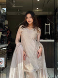 Elegant Heavy Tissue Silk Palazzo Suit