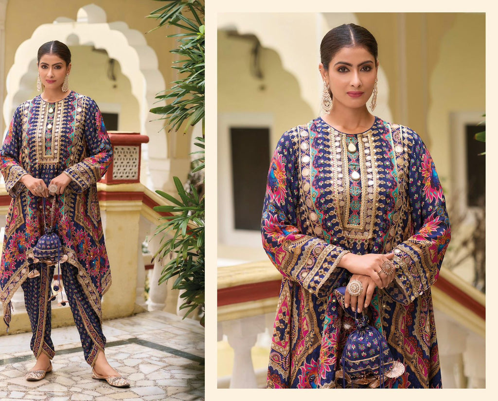 Stylish Chinon Dhoti Suit for Summer