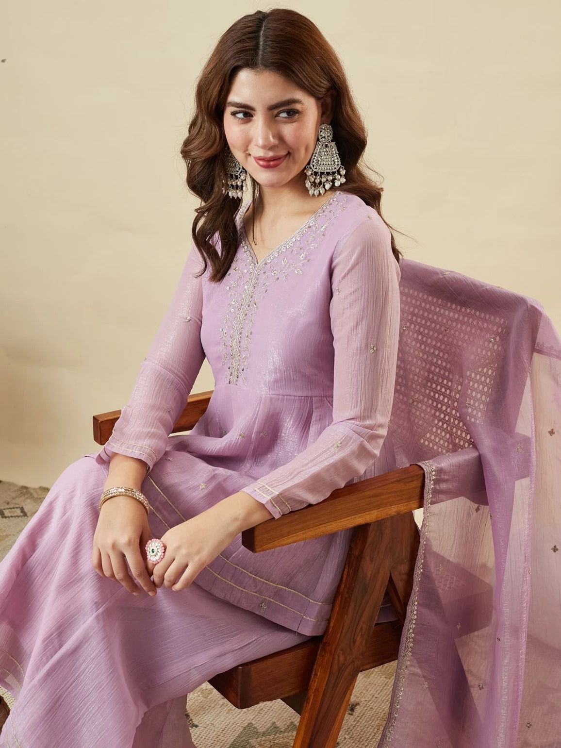 Elegant Crunchy Silk Sharara Set