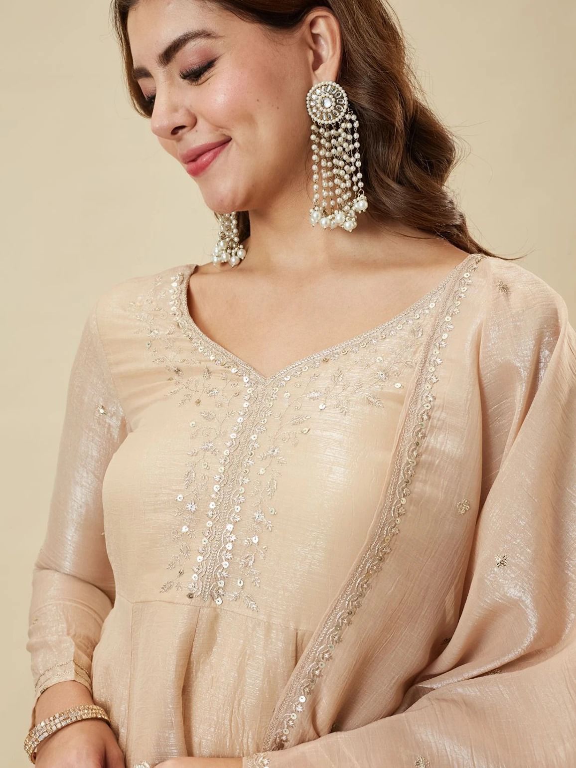 Elegant Crunchy Silk Sharara Set