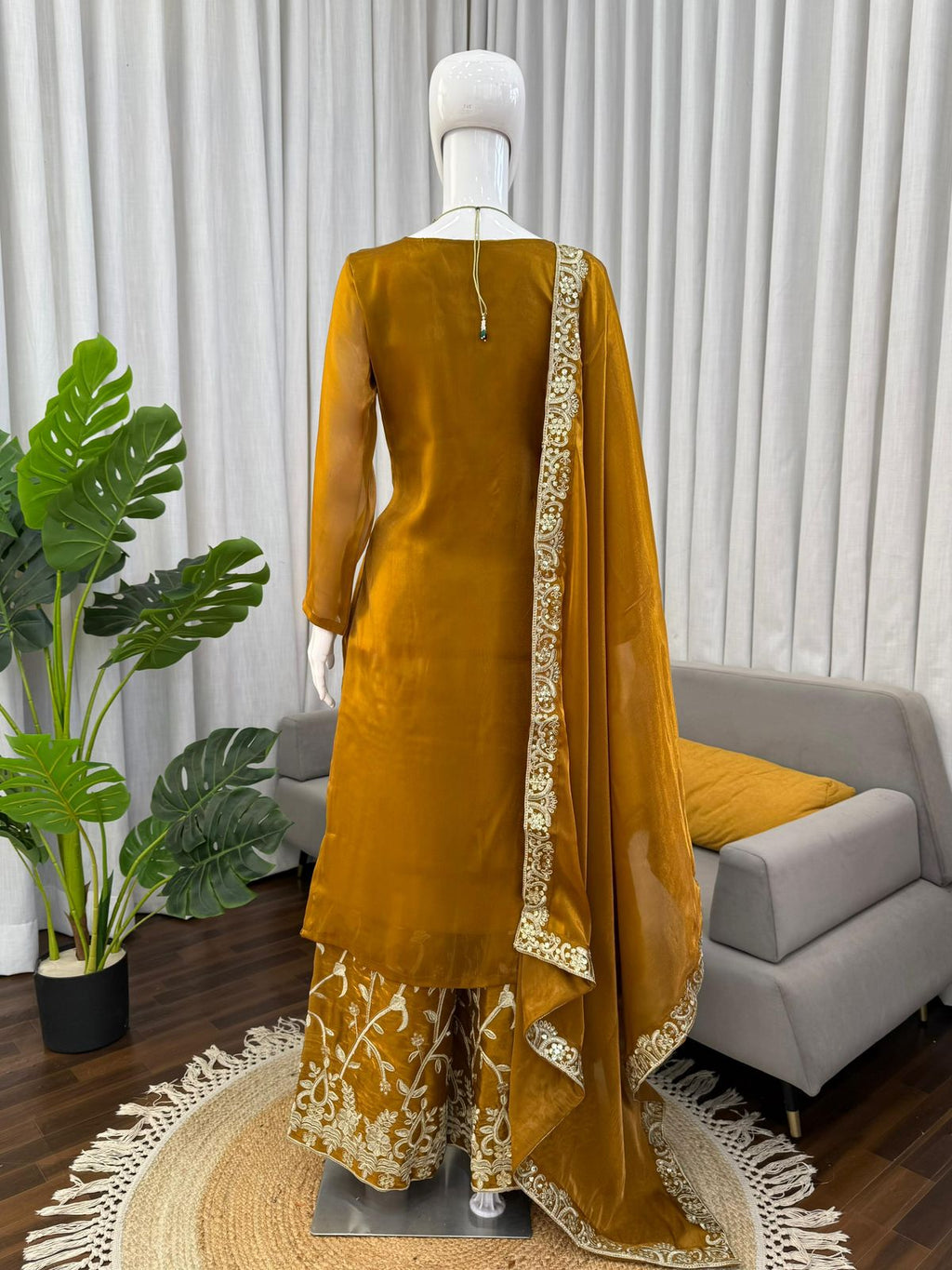Designer JMC Silk Kurti Palazzo Set for Women