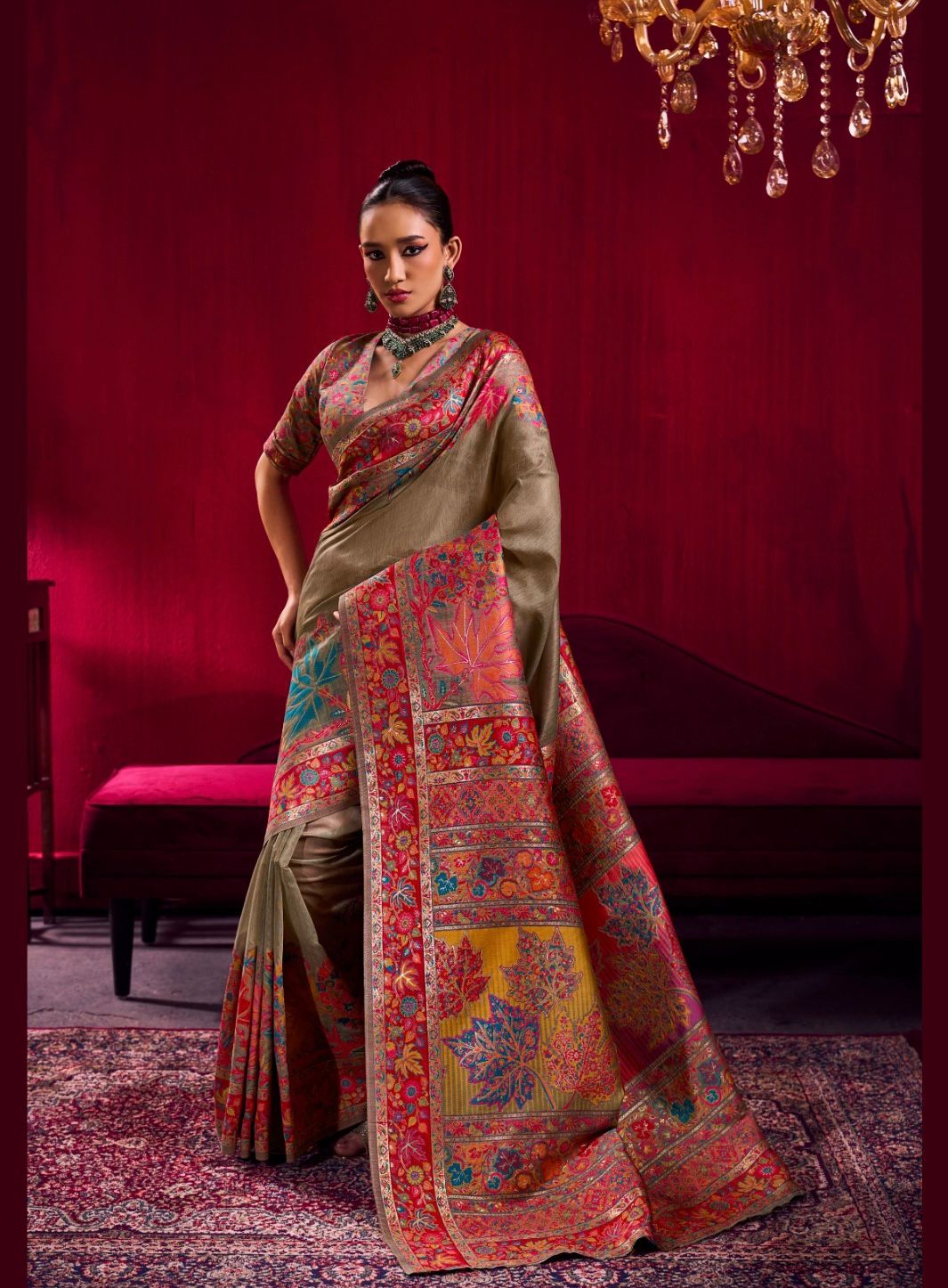 Premium Soft Modal Pashmina Saree for Women