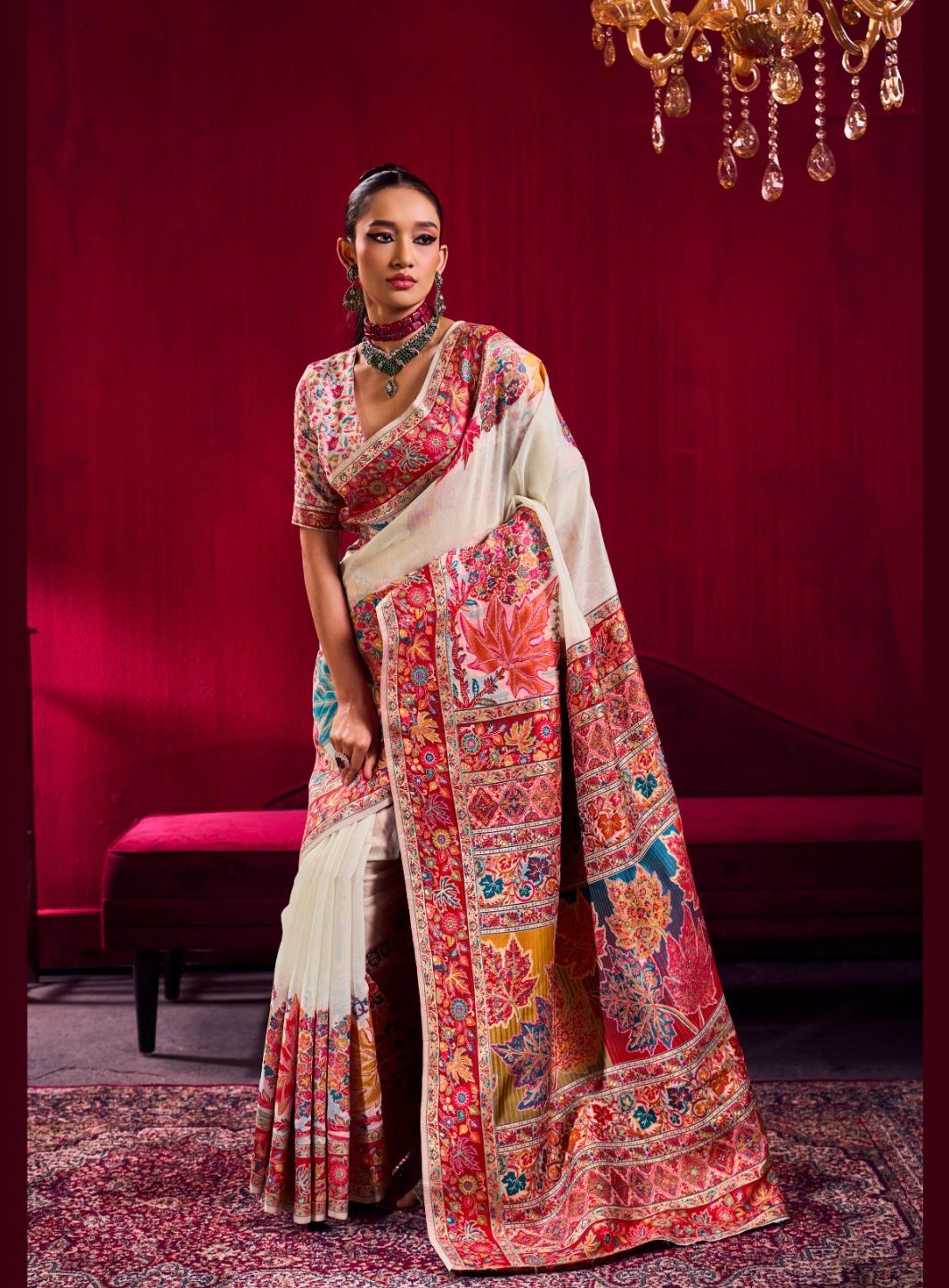 Premium Soft Modal Pashmina Saree for Women