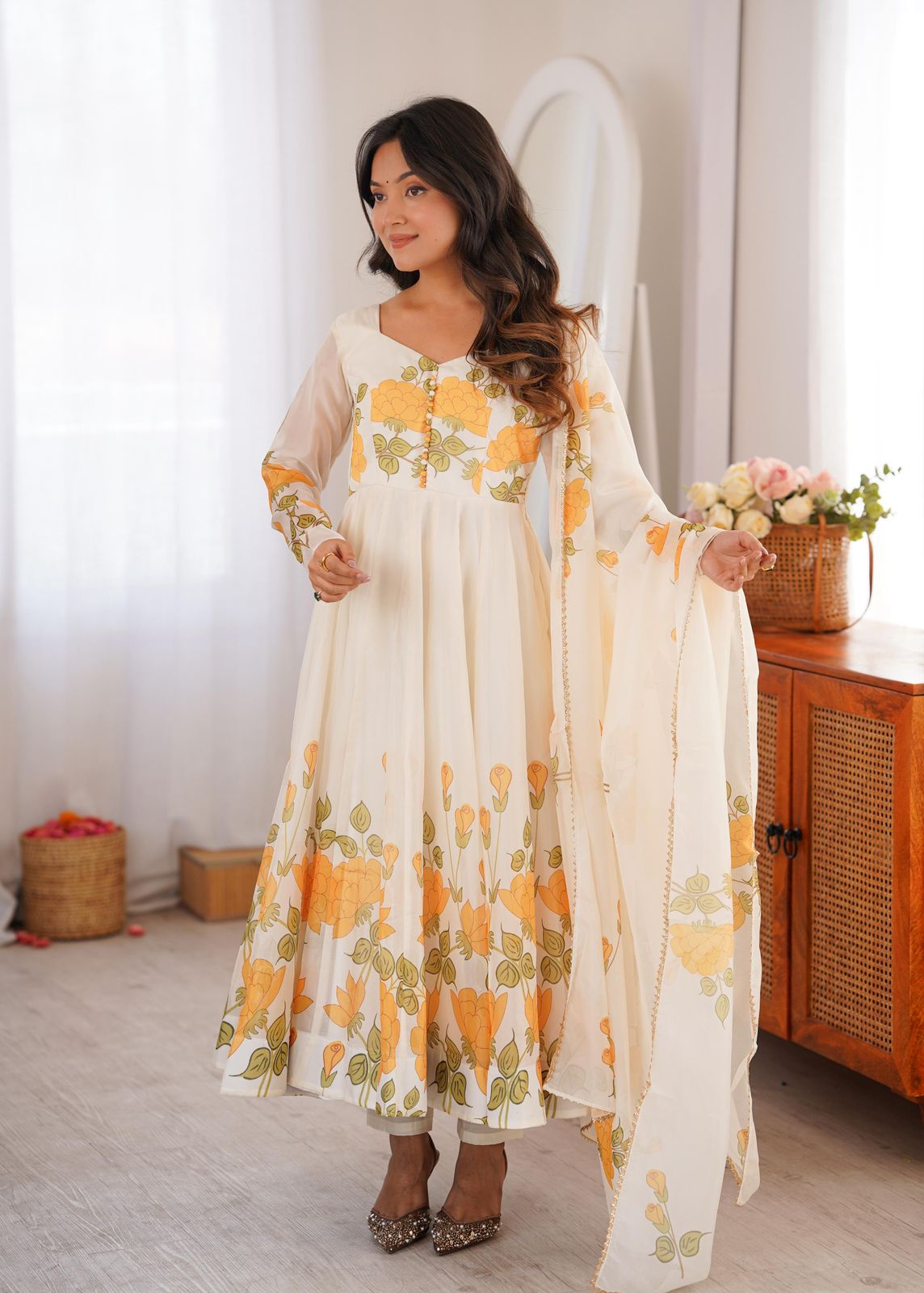 Exclusive Floral Organza Gown
