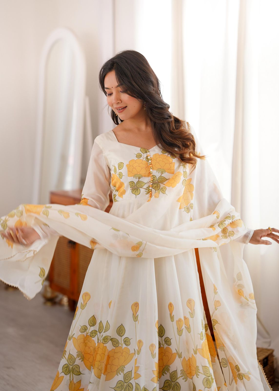 Exclusive Floral Organza Gown