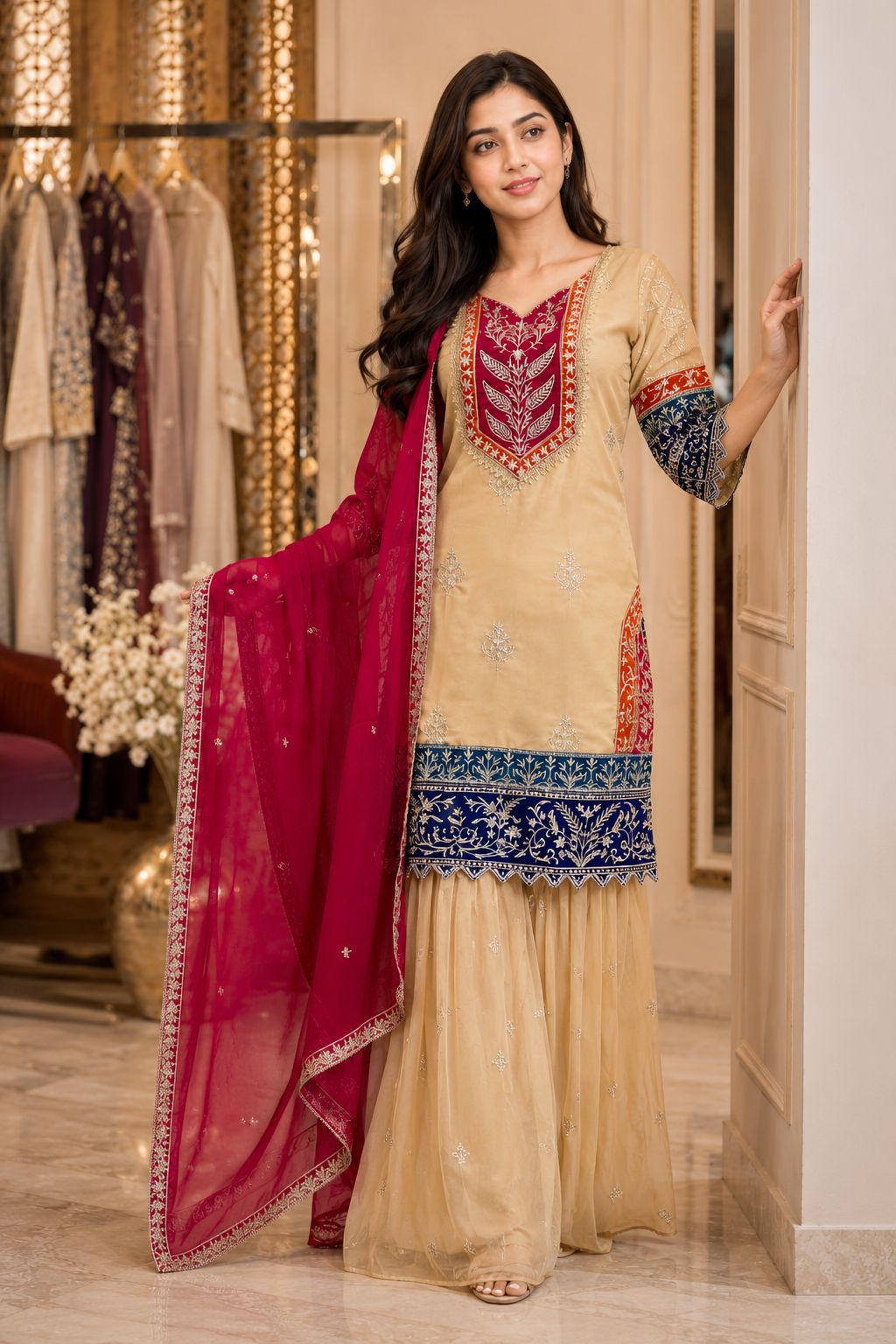 Heavy Embroidery Rangoli Silk Suit