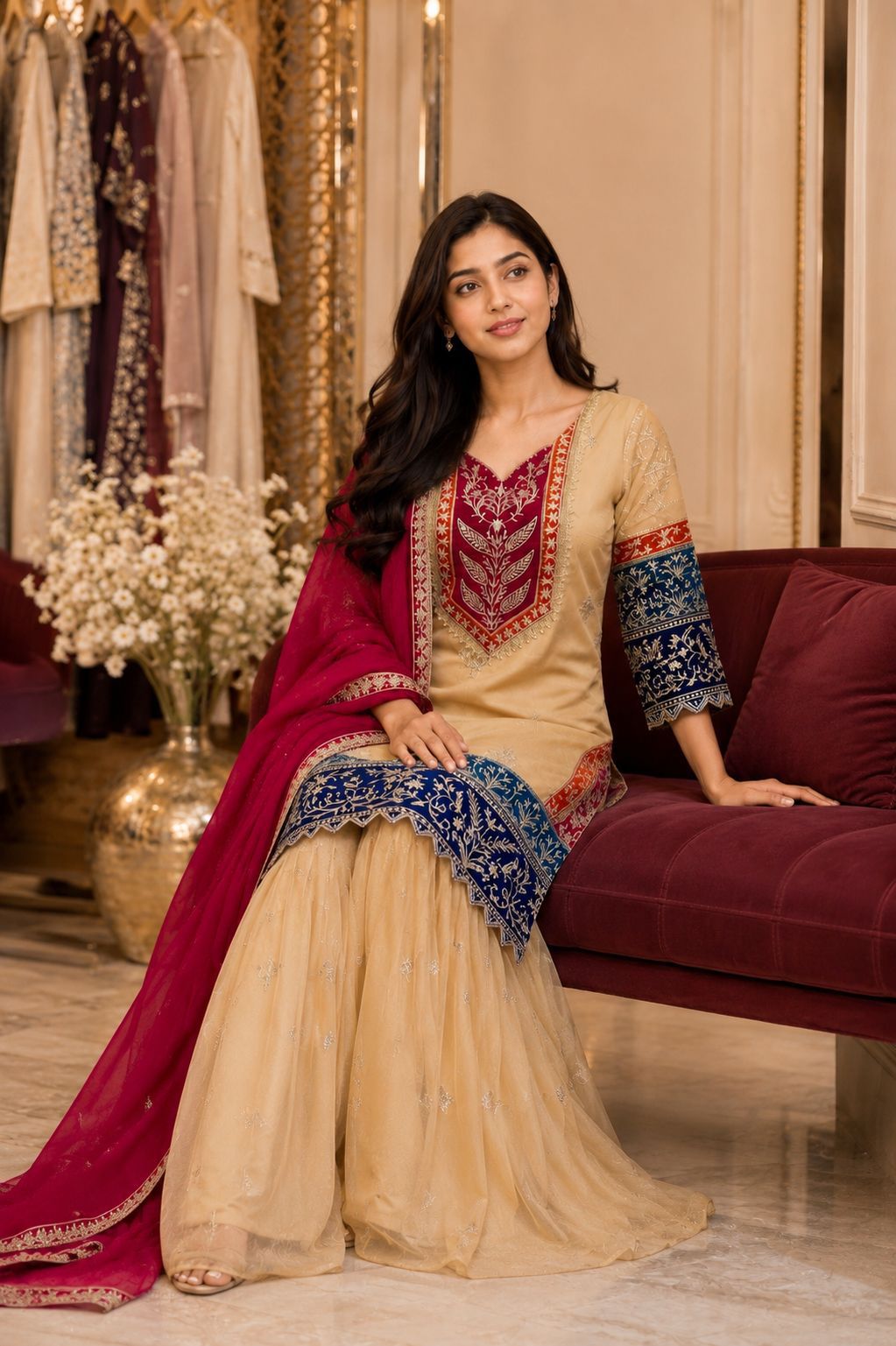 Heavy Embroidery Rangoli Silk Suit