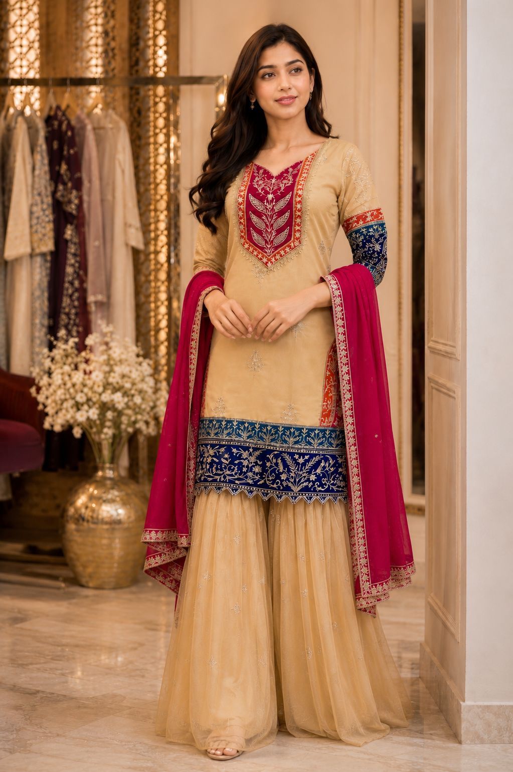 Heavy Embroidery Rangoli Silk Suit