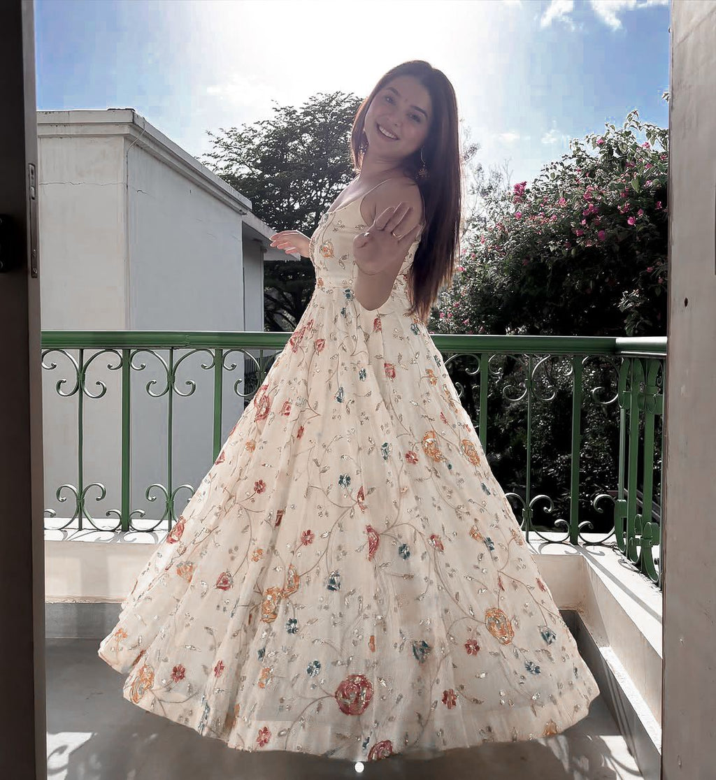 Trendy Designer Faux Georgette Anarkali Set