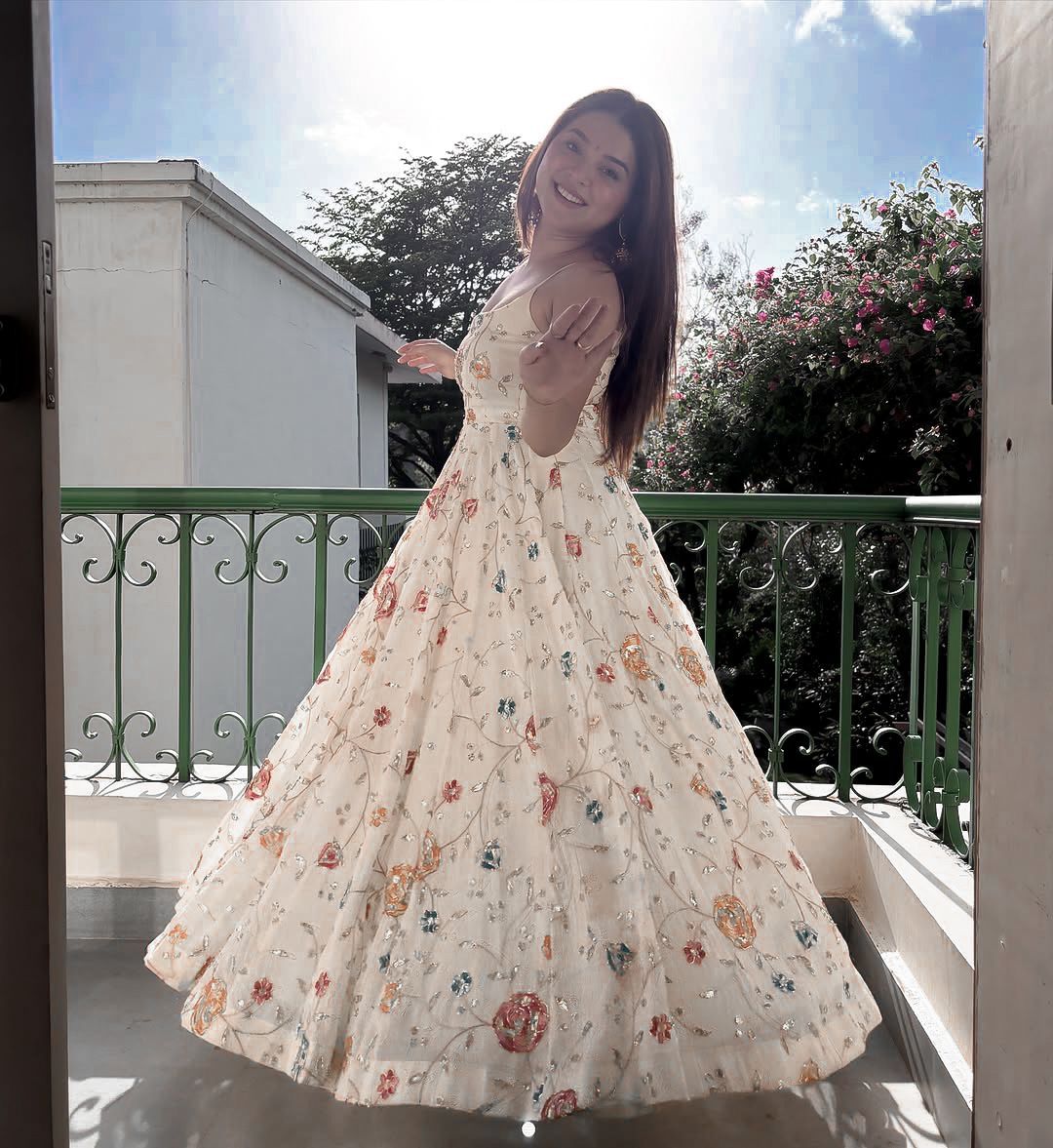 Trendy Designer Faux Georgette Anarkali Set