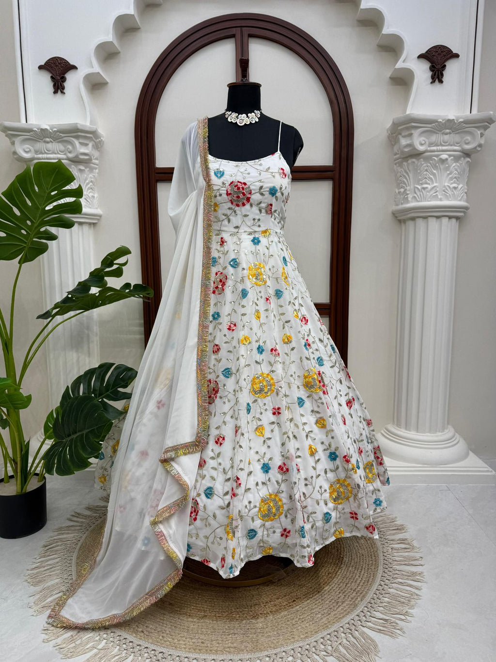 Trendy Designer Faux Georgette Anarkali Set