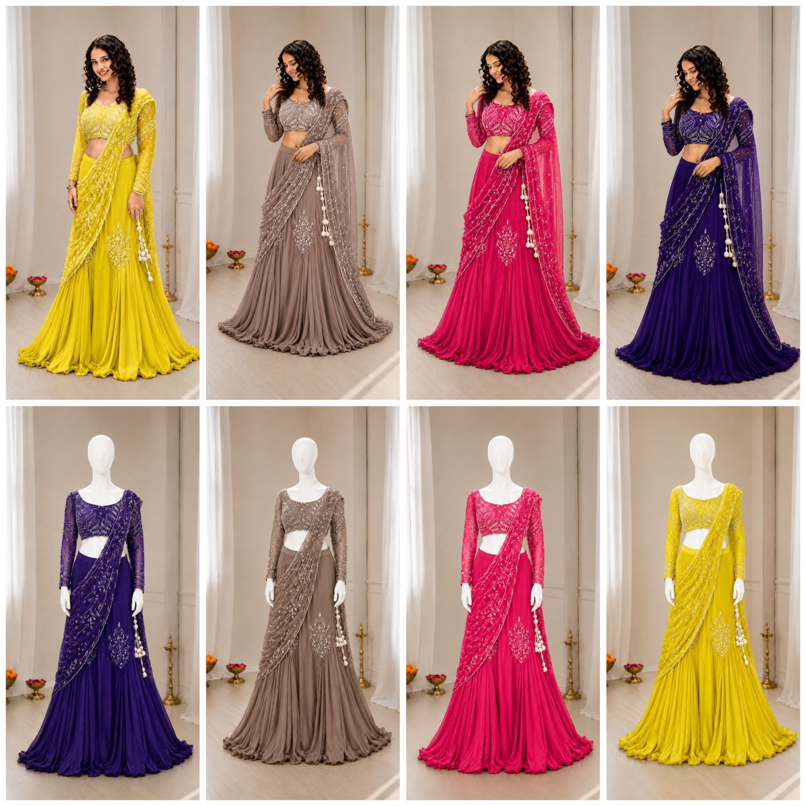 Traditional Yet Modern Chinon Silk Saree