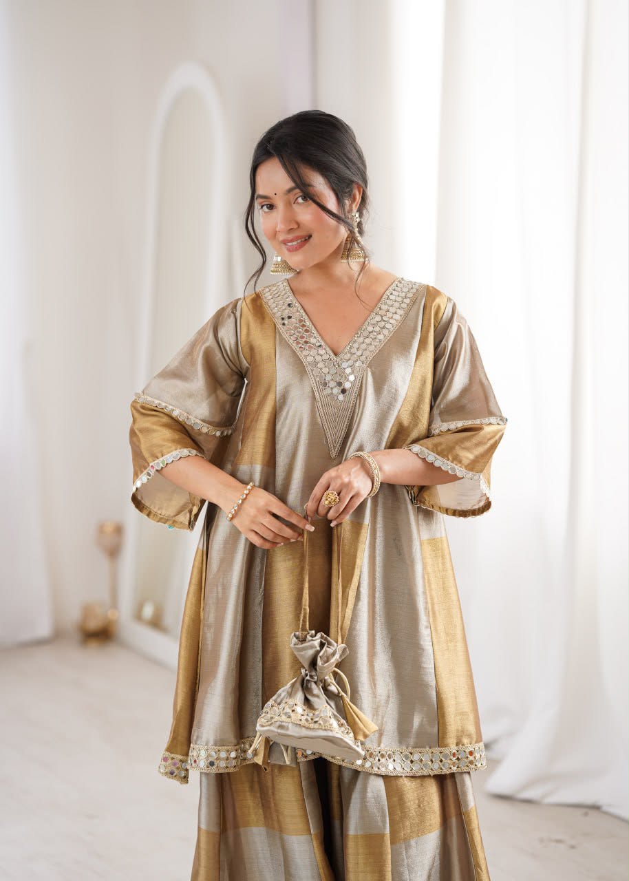 Women’s Two-Tone Tissue 3-Piece Set with Batwa