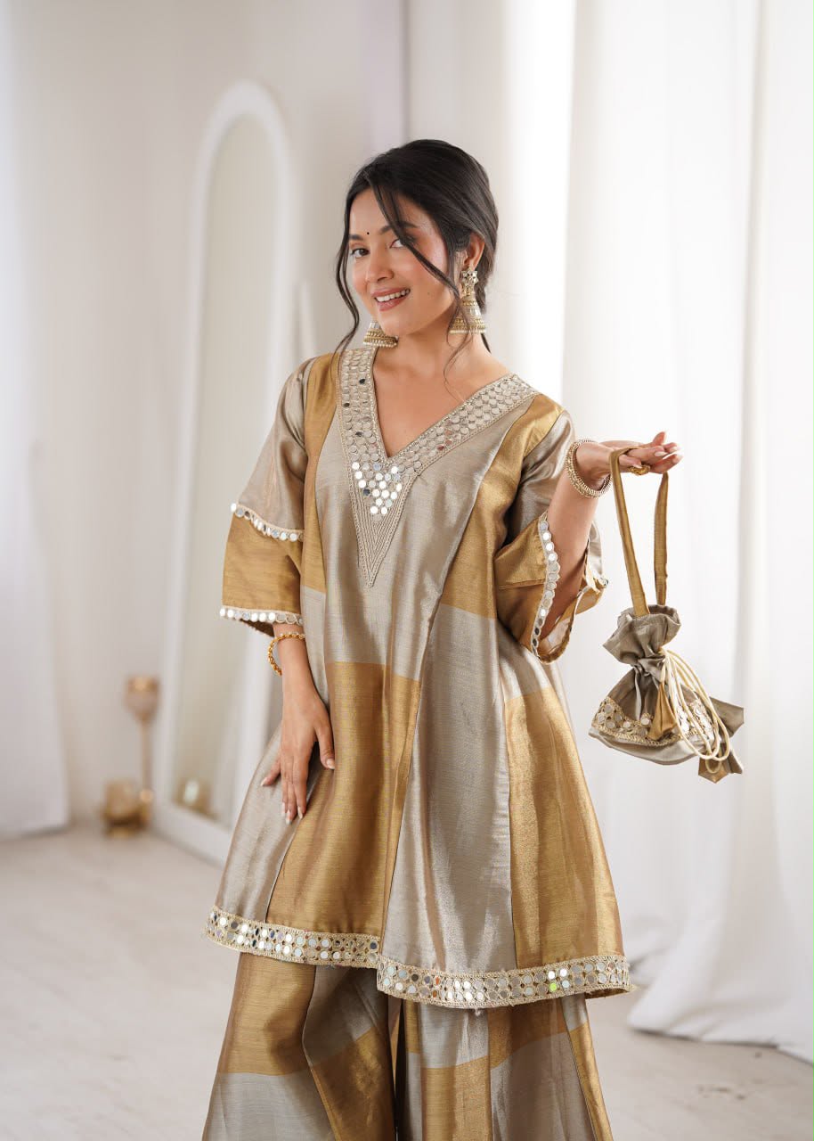 Women’s Two-Tone Tissue 3-Piece Set with Batwa
