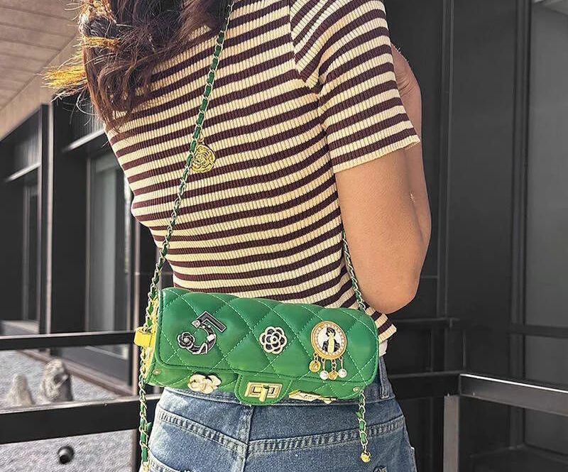 Luxury Quilted Mini Shoulder Bag with Gold Chain