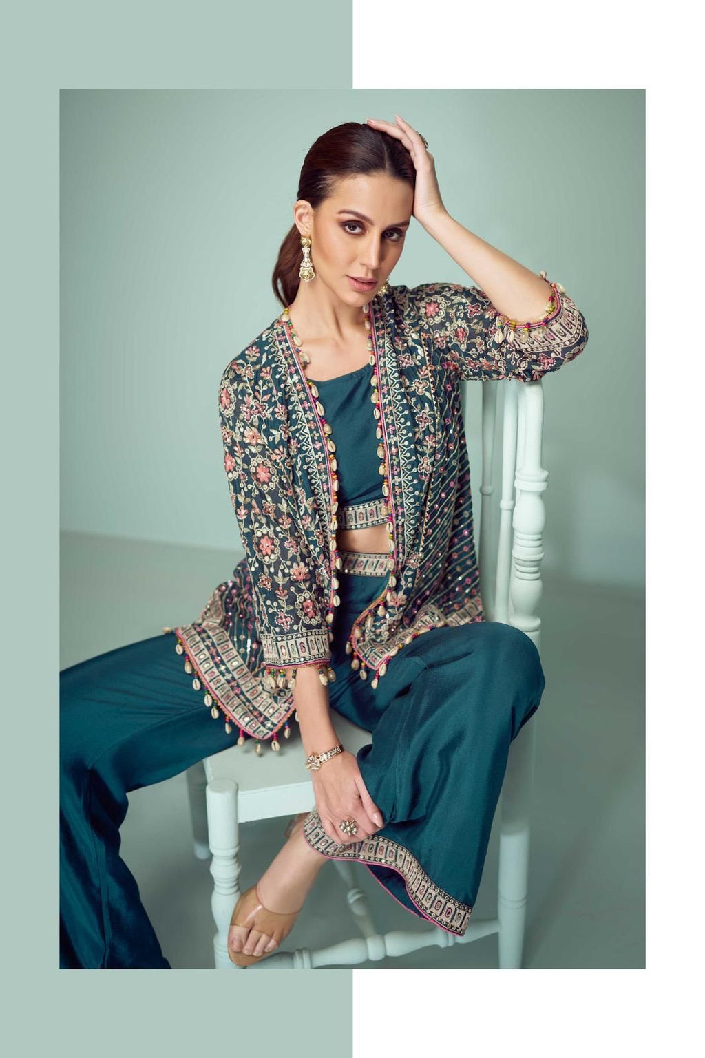 Multi Color Embroidered Anarkali Suit