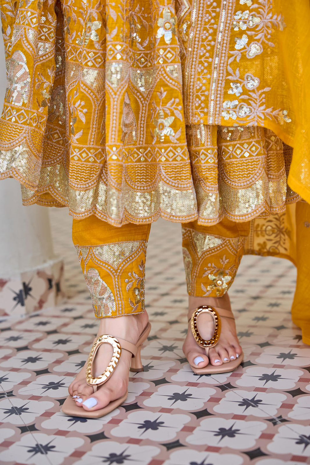 Embroidered Anarkali Kurta Set