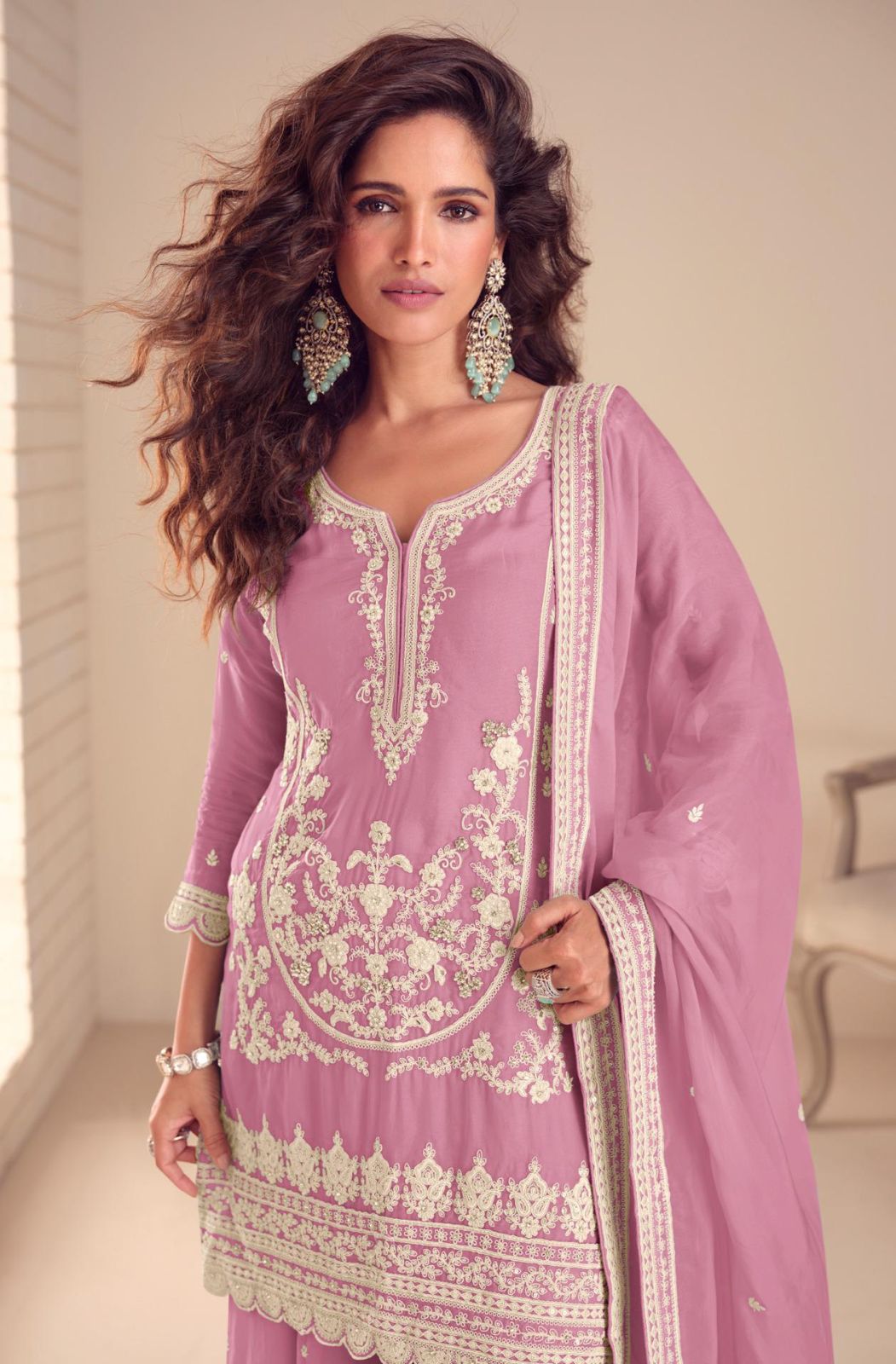 Embroidered Kurta Sharara Suit with Dupatta