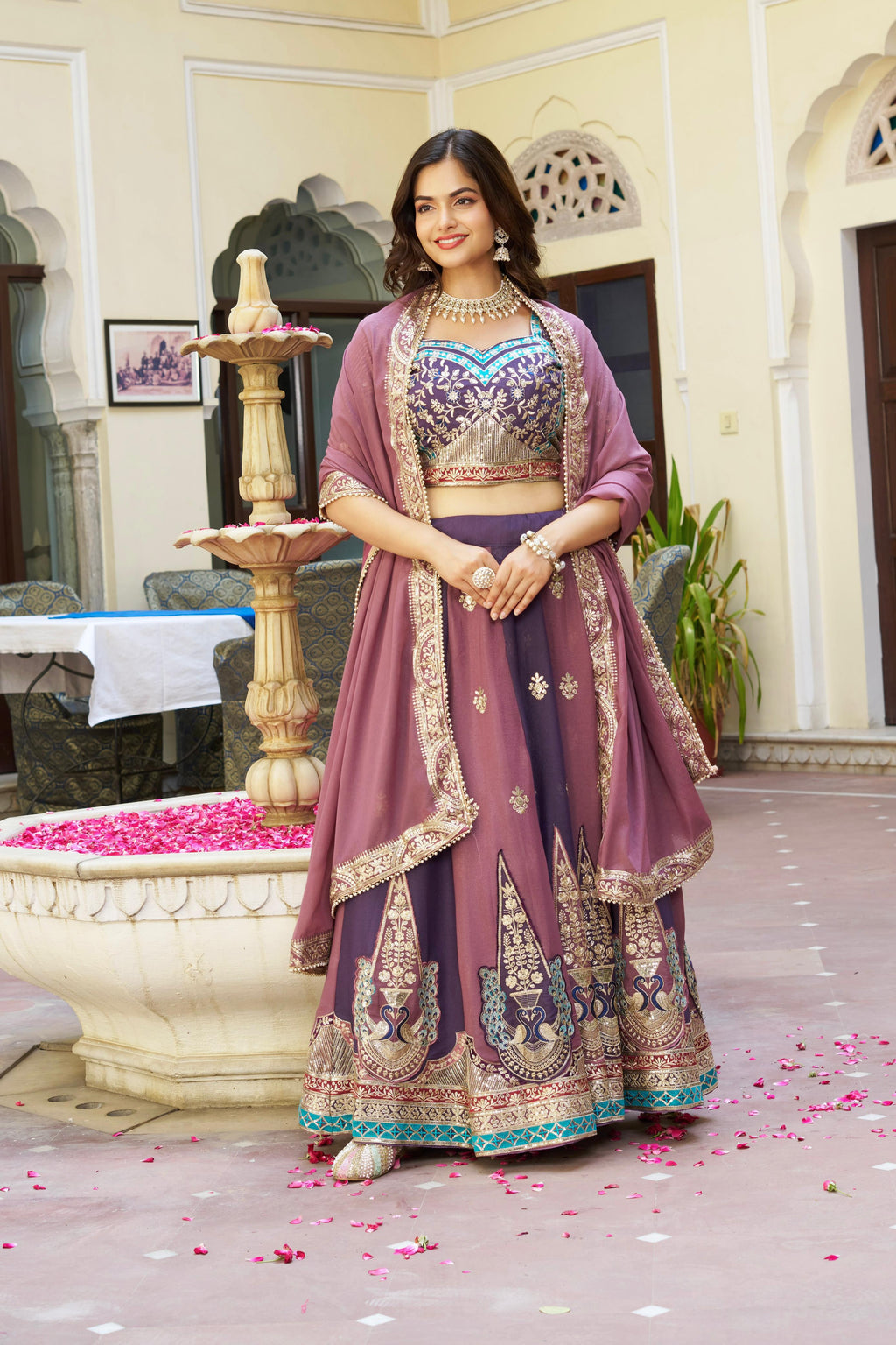 Star Georgette Embroidery Lehenga Choli Set