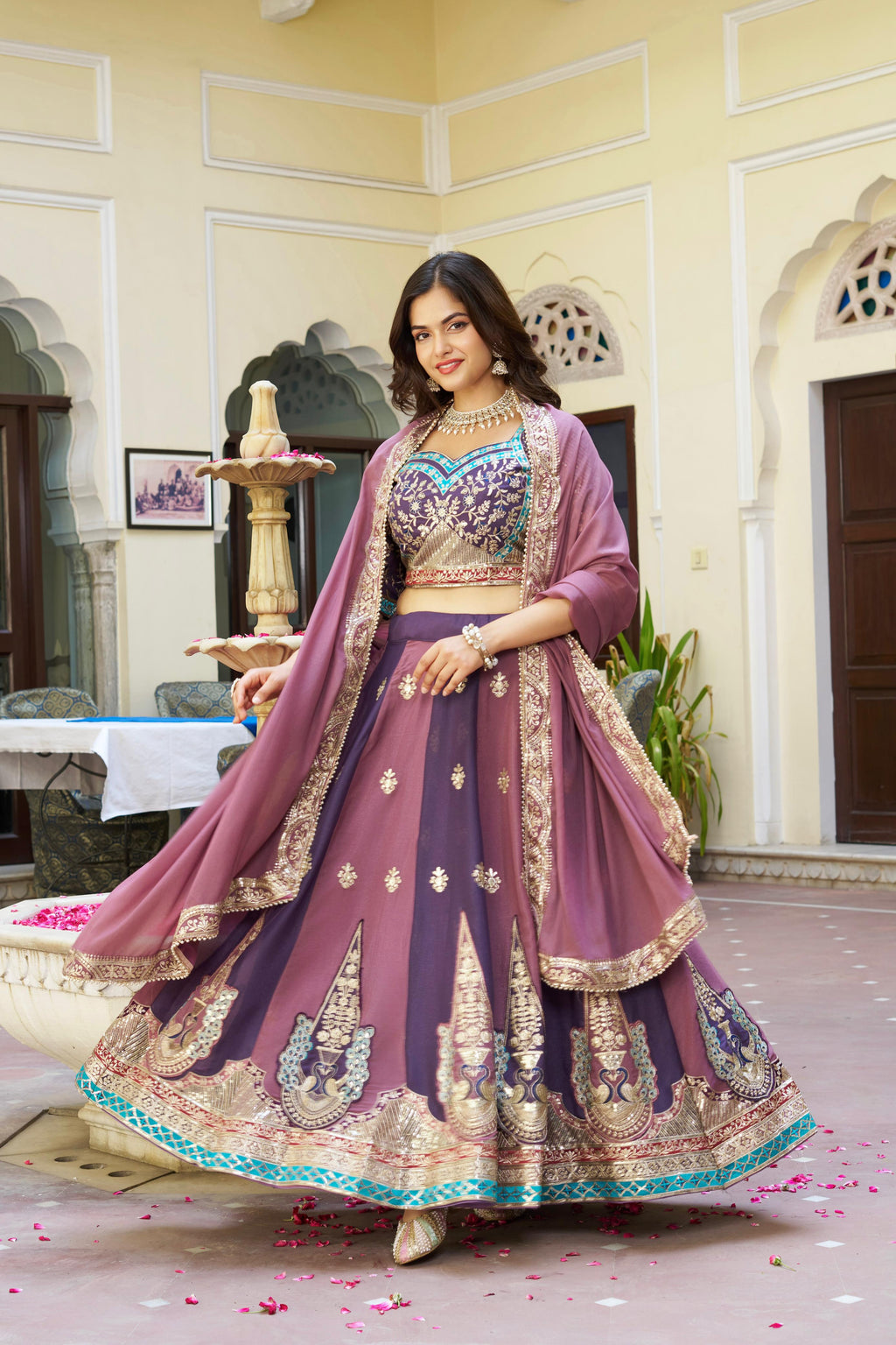Star Georgette Embroidery Lehenga Choli Set