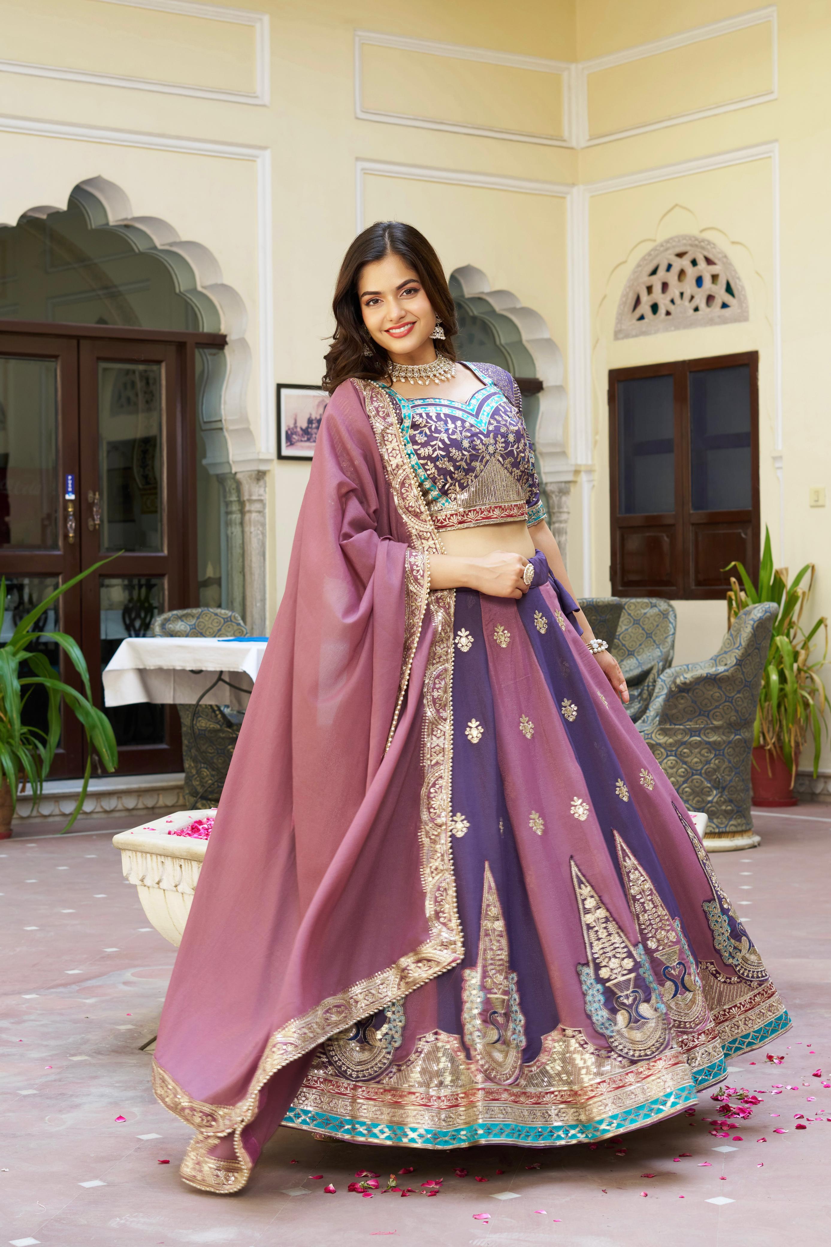 Star Georgette Embroidery Lehenga Choli Set