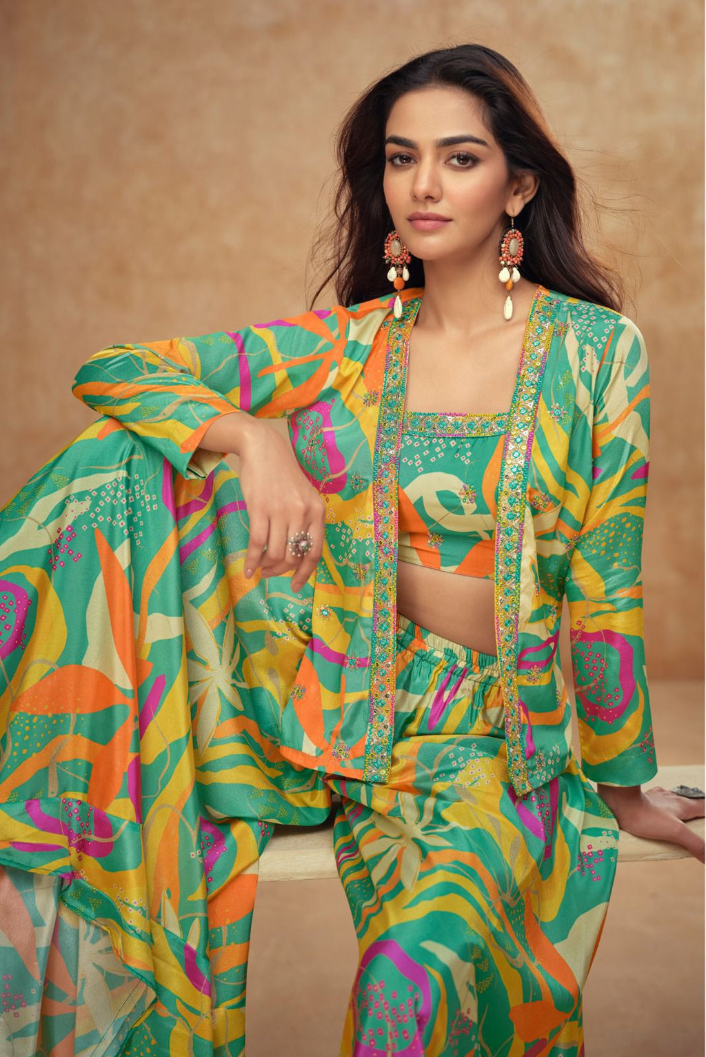 Chinon & Silk Top-Palazzo Set – Embroidery