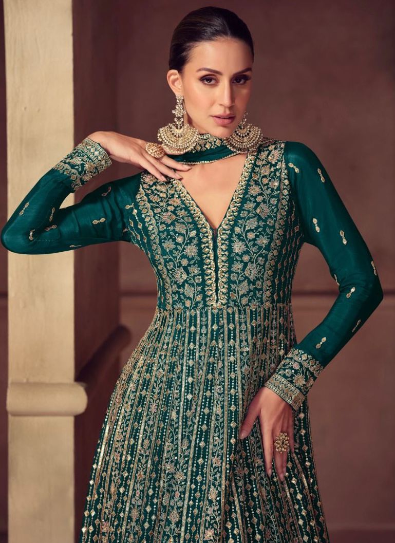 Heavily Embroidered Designer Anarkali Suit