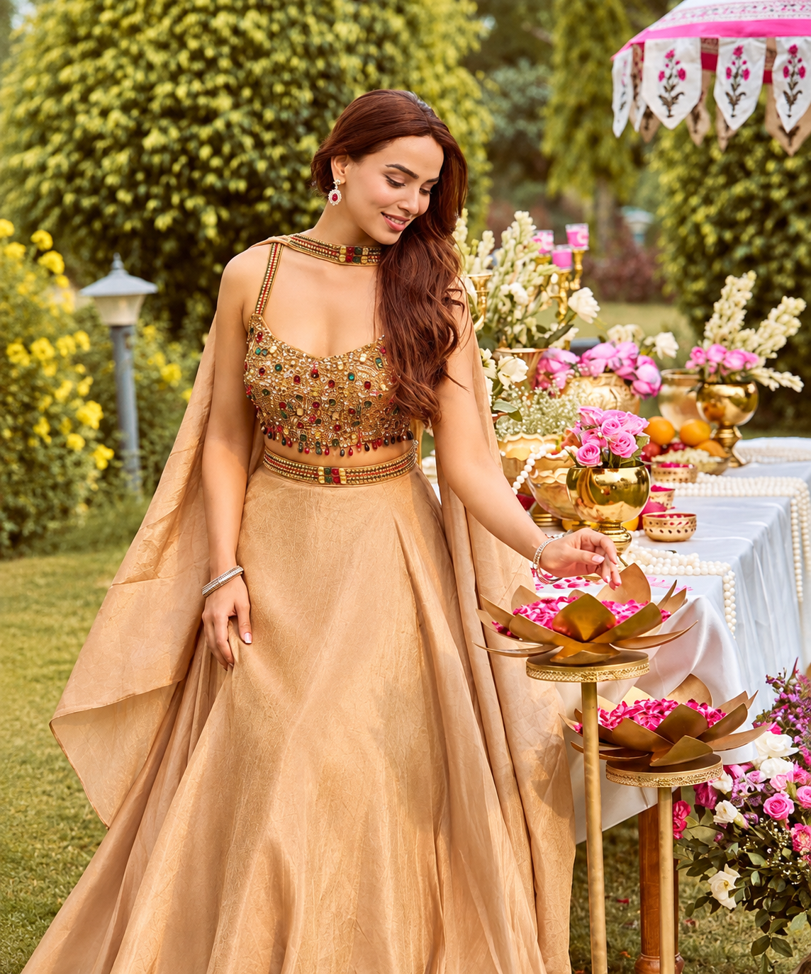 Women’s Premium Shimmer Skirt Set with Intricate Handwork