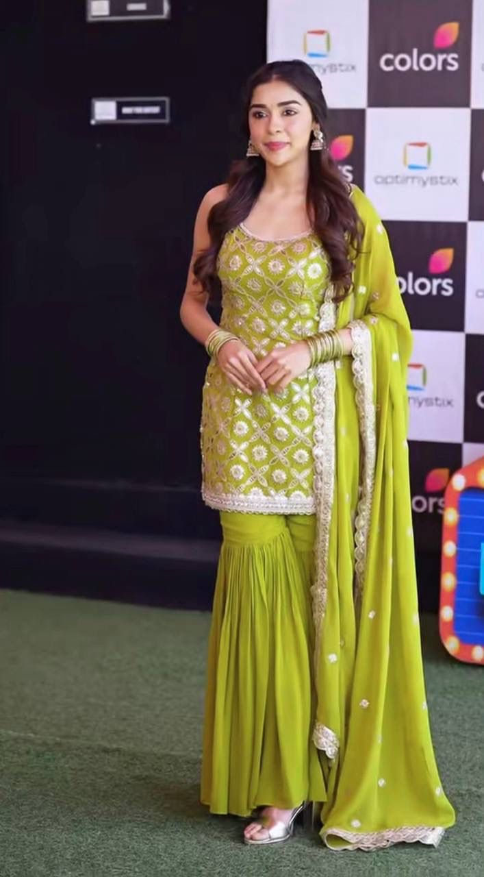 Embroidery & Sequins Georgette Kurta Set