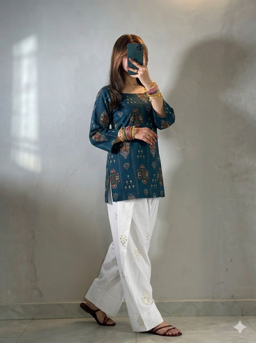 Summer Special Cotton Kurti with Farshi Plazzo Set