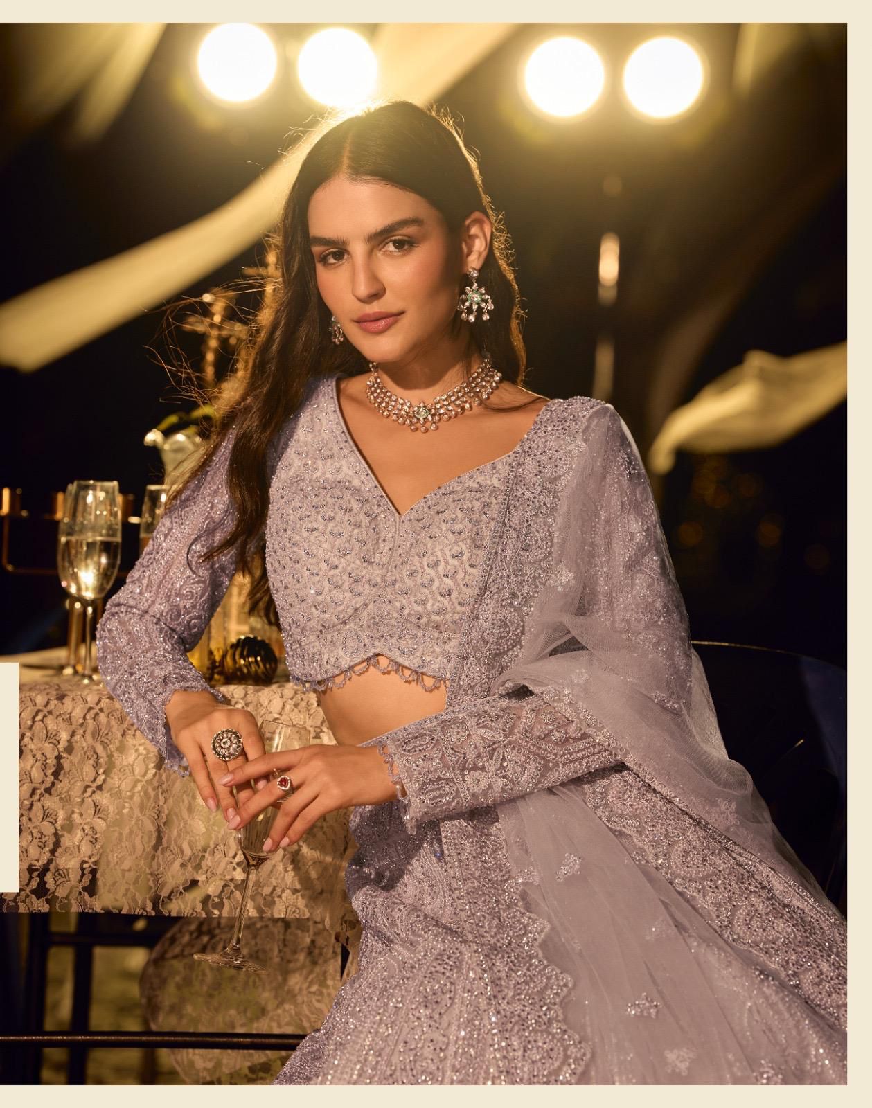 SVARNE Riyasat – Premium Hand-Embroidered Net