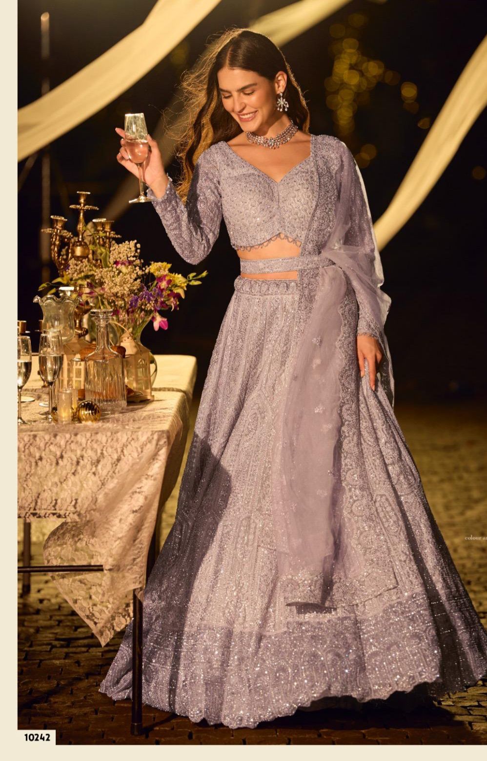 SVARNE Riyasat – Premium Hand-Embroidered Net