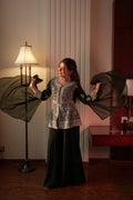 Embroidered Georgette Peplum Kurta Set