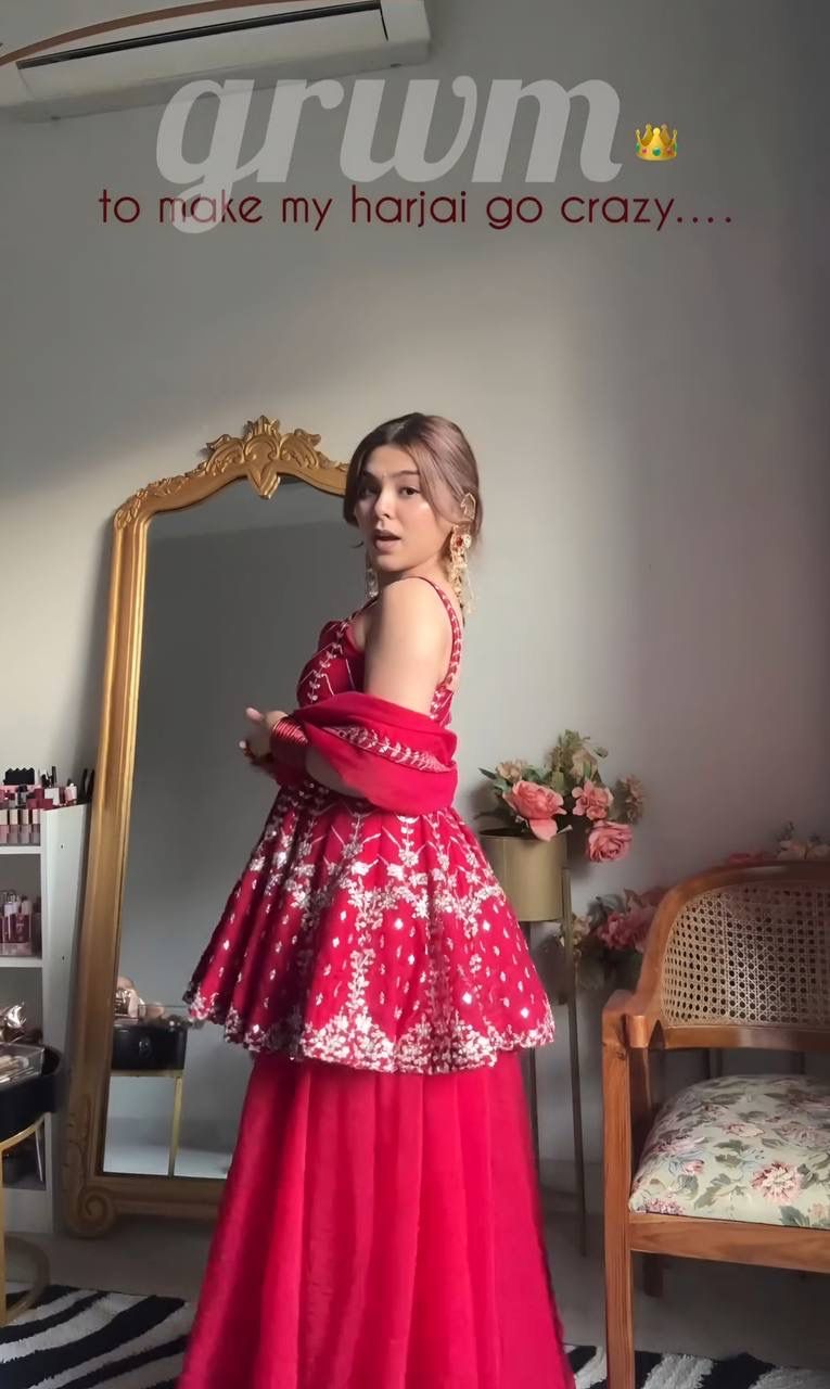 Pink Sharara Kurta Set – Sequins & Zari