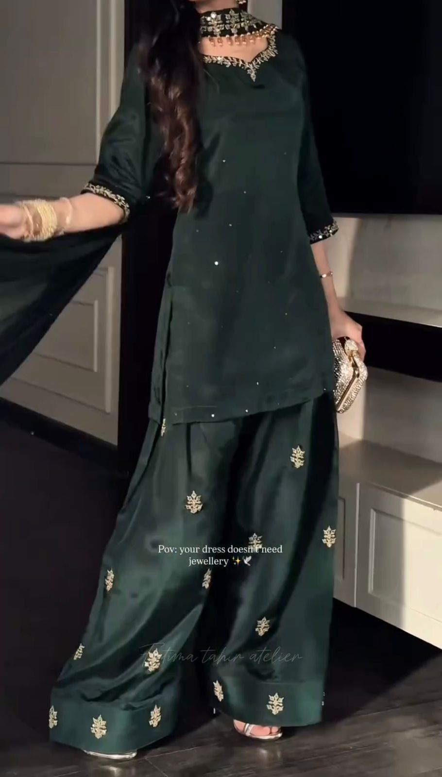 Heavy Embroidered Silk Suit