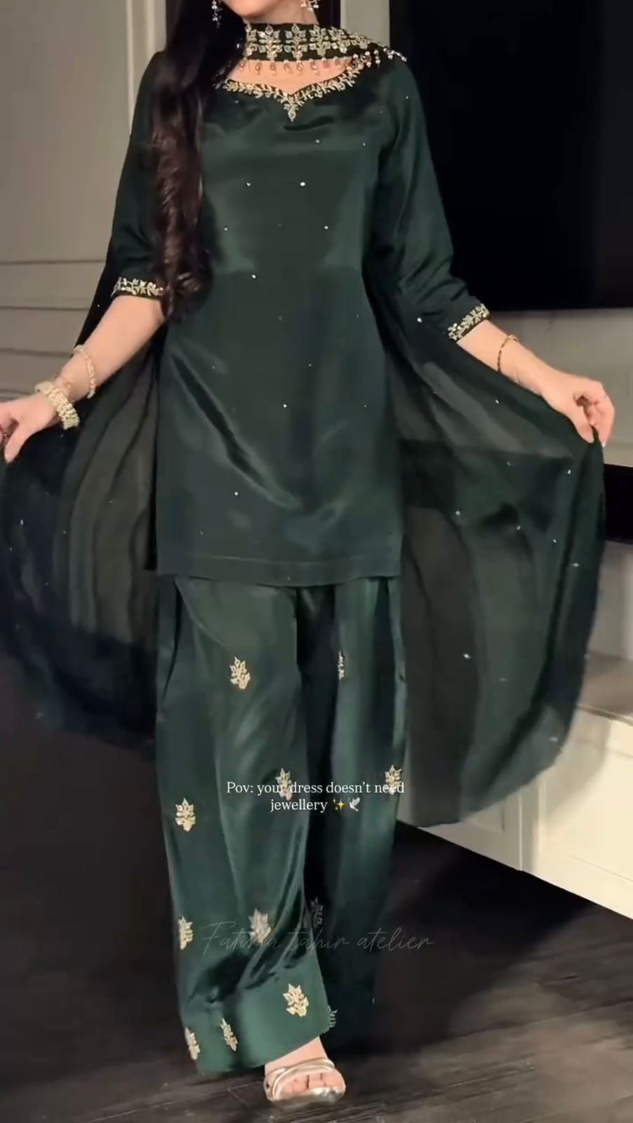 Heavy Embroidered Silk Suit