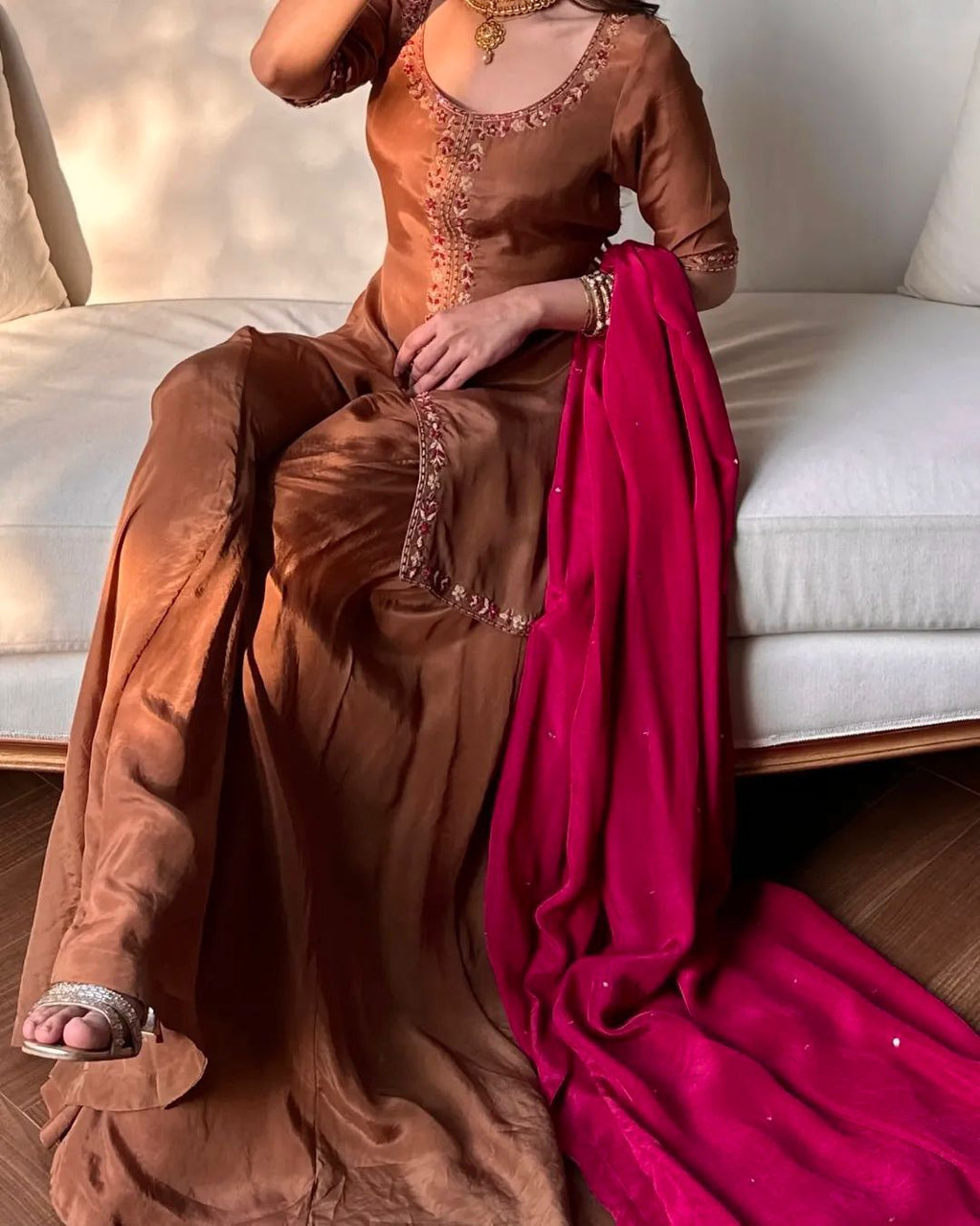 Pure and premium designer silk suit
