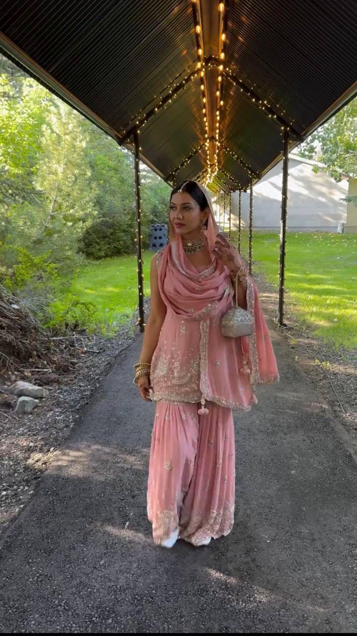 3 Piece Kurti Sharara Kurta Set