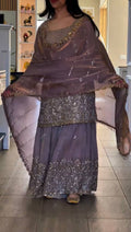 NC Satin Sharara Set with Sequins