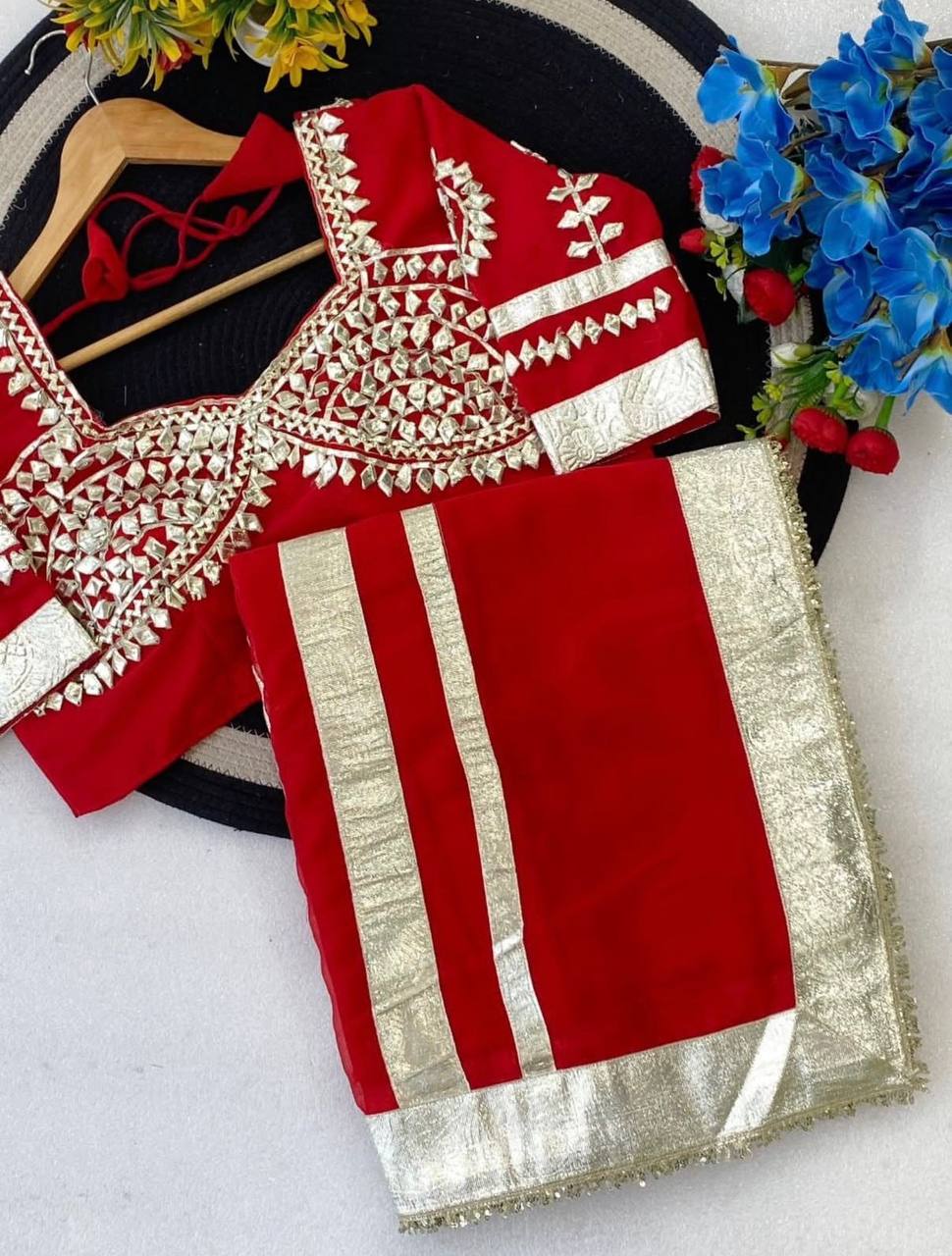 Women’s Embellished Saree with Mirror Work