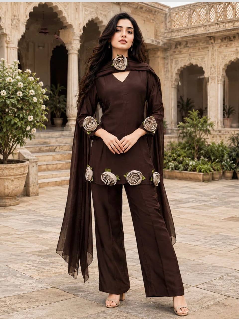 Women’s Mal Chanderi Designer Outfit Set