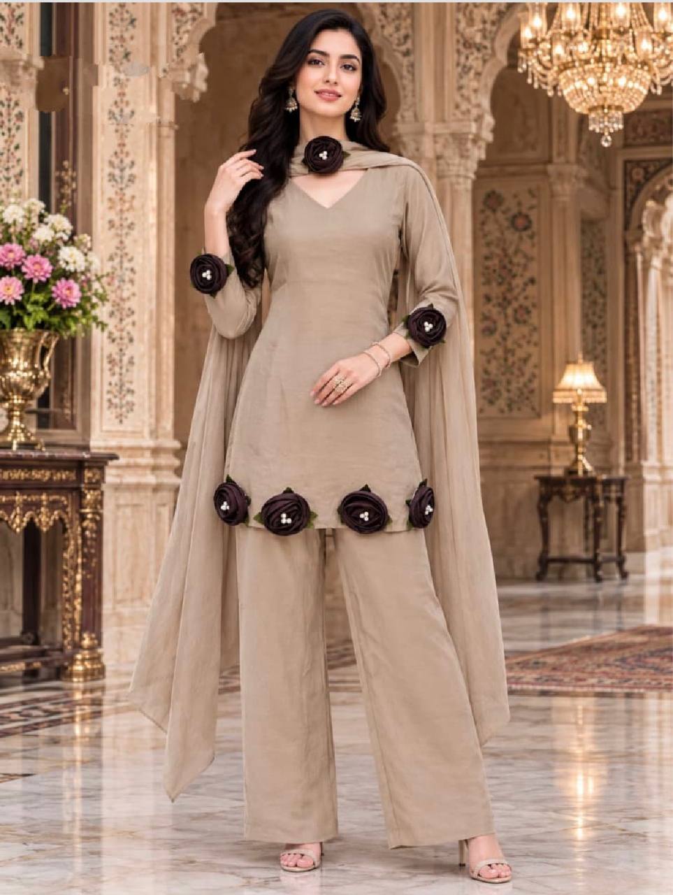Women’s Mal Chanderi Designer Outfit Set