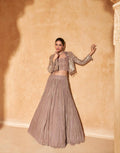 Women’s Premium Chinon Silk & Viscose Jacquard Embroidered Lehenga