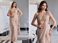 Women’s Blush Rose Embellished Draped Saree