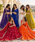 Women’s Faux Georgette Heavy Mirror Work Chaniya Choli Set