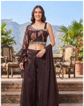 Women’s Embellished Wine Palazzo Set