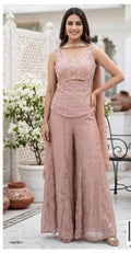 Women’s Dusty Rose Embellished Palazzo Set