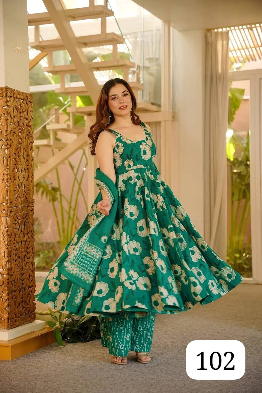 Women’s Muslin Designer Digital Print Anarkali